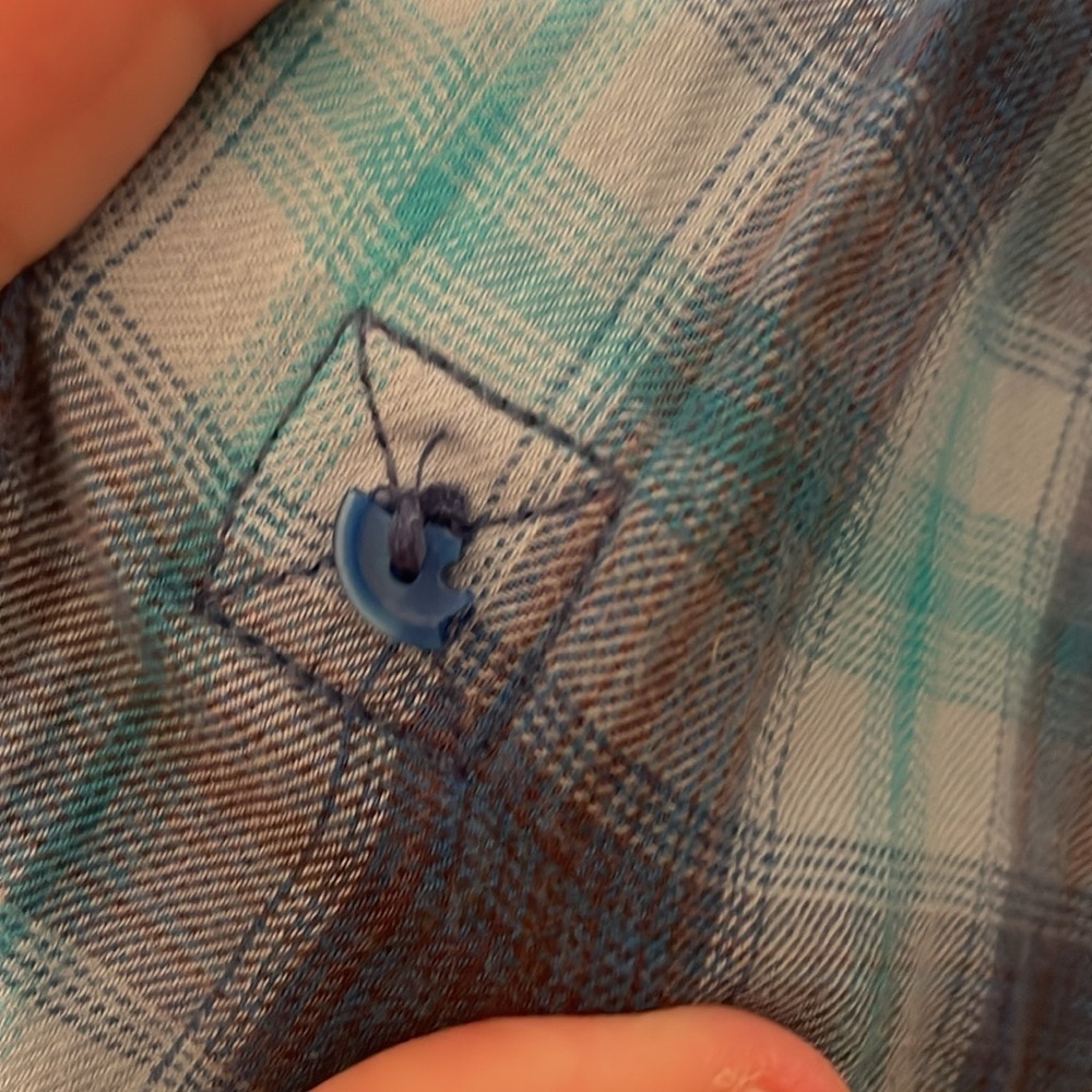 👺👺👺BOGOHO 👺👺👺Blue Plaid Button Up Shirt - Picture 8 of 10
